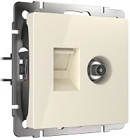 Розетка RJ45+TV Оконечная без рамки Werkel 1-м. слоновая кость глянцевый картинка